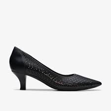 Women's 6.5 M Clarks  Kepley Sky Leather Pumps Black *Damaged Box*