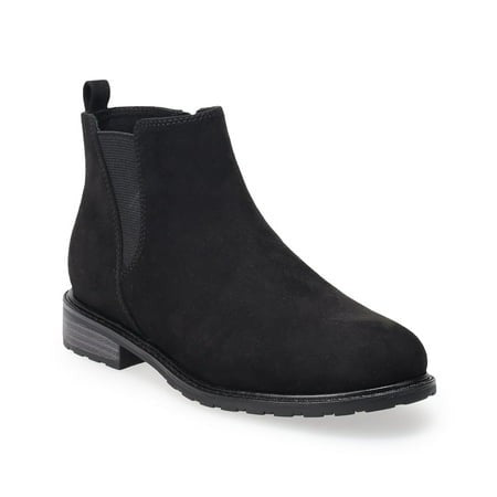 Women's 8.5 Sonoma Goods For Life Brantlee Chelsea Boots Black Microsuede *Damaged Box*