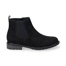 Women's 8.5 Sonoma Goods For Life Brantlee Chelsea Boots Black Microsuede *Damaged Box*