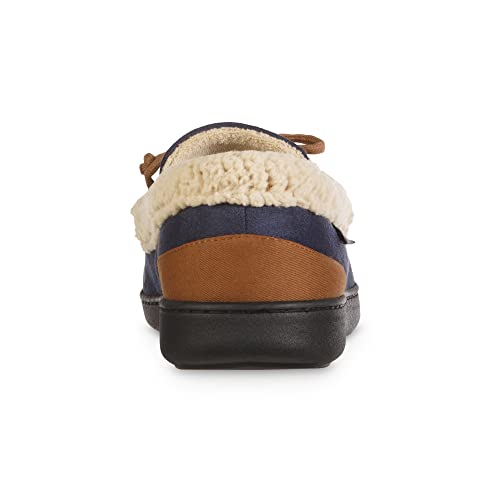 Men's XL 11/12 Isotoner Moccasin Slippers Navy Blue