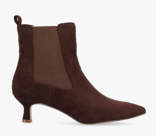 Women's 8 Journee Collection Tenlee Tru Comfort Foam Ankle Boots Faux Suede Brown