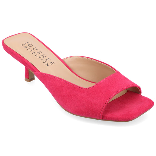 Women's 7 W Journee Collection Larna Kitten Sandals Fuchsia