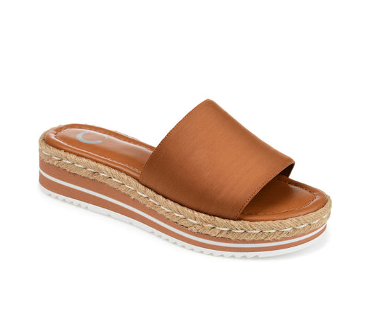 Women's 8 M Journee Collection Rosey Espadrille Slide Sandals Tan