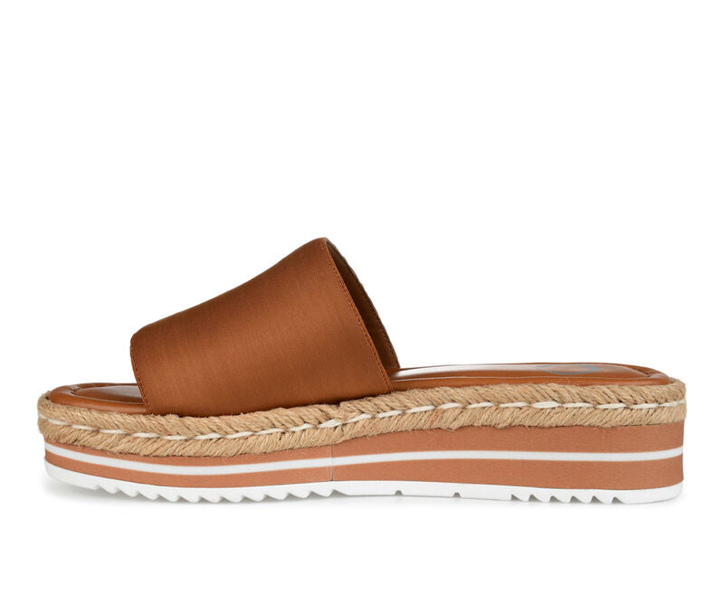 Women's 8 M Journee Collection Rosey Espadrille Slide Sandals Tan