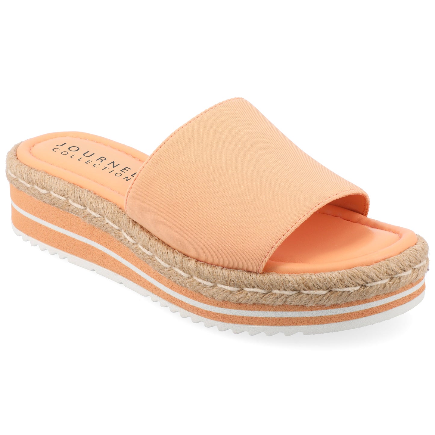 Women's 7.5 Journee Collection Rosey Espadrille Slide Sandals - Peach