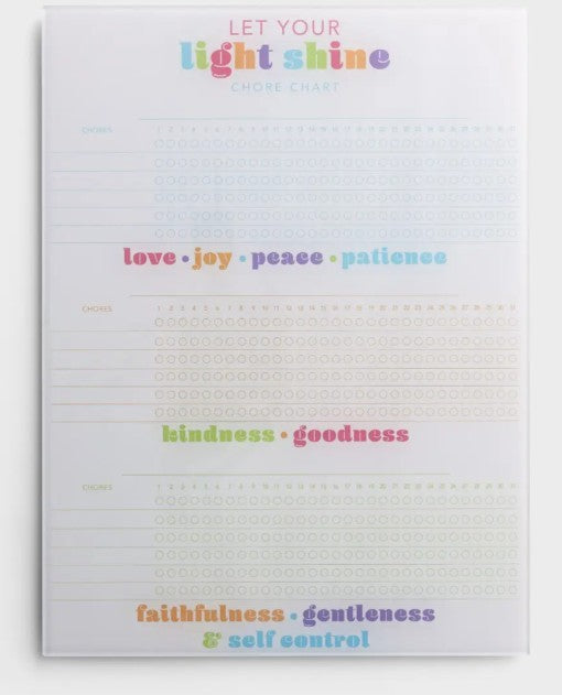 Children's Fruits Of The Spirit - Glass Plaque Chore Chart - Clairmont & Co. Design May Vary