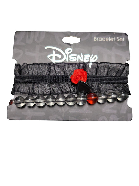 Disney Bracelet Set Black and Red
