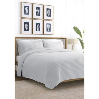 Home Collection All Season Stripe Quilt Set with Shams - Full/Queen - Light Gray *Damaged Package*