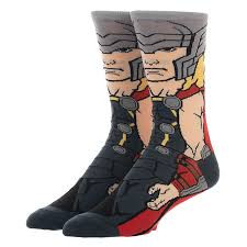 Men's 10-13 Crew Socks Character Collection Marvel Thor