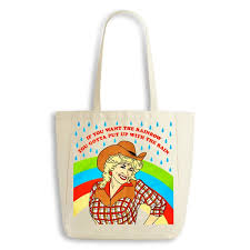 Dolly Cowgirl Rainbow Tote Bag by The Found
