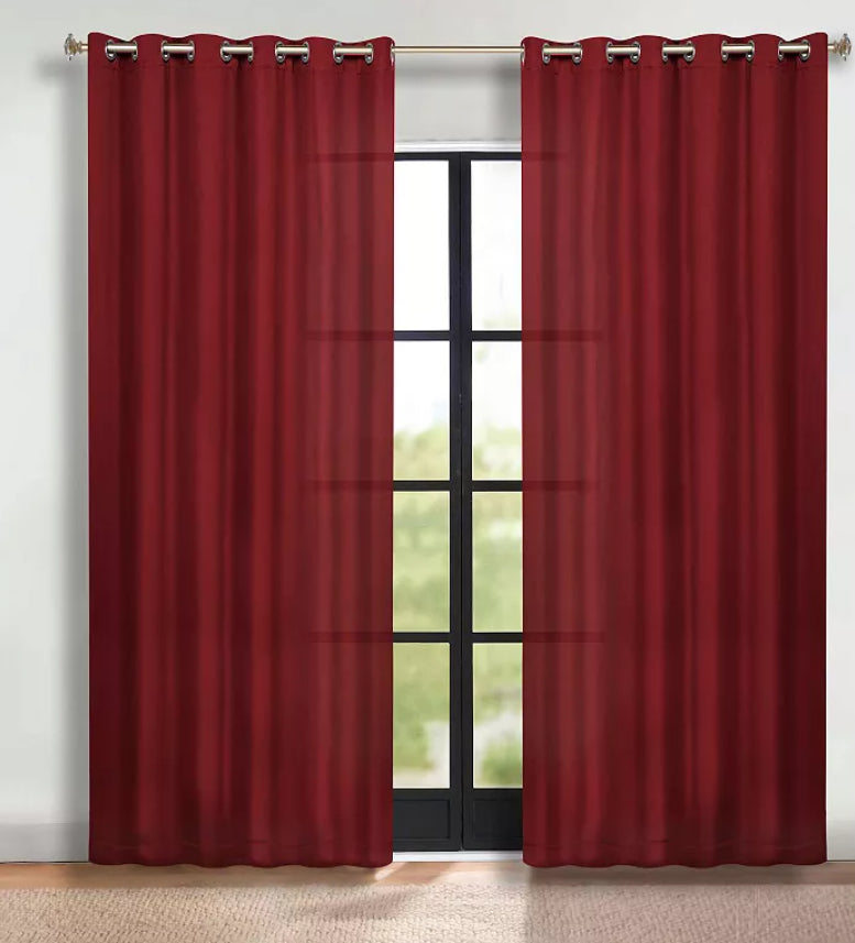 SUPERIOR Solid Insulated Thermal 2-Piece Blackout Grommet Window Curtain Panels Sangria 42 x 84 Inch