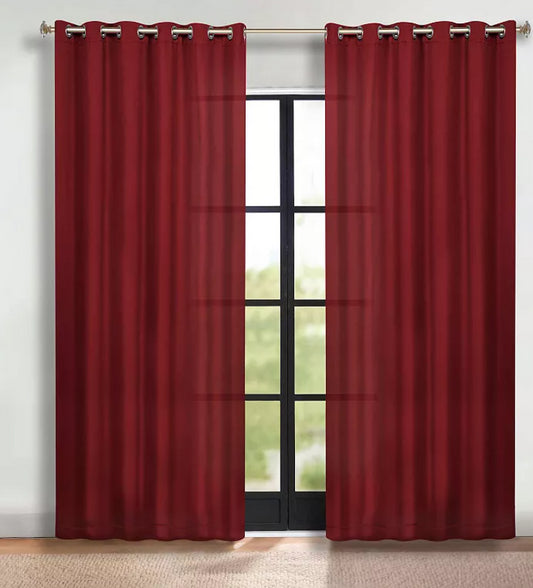 SUPERIOR Solid Insulated Thermal 2-Piece Blackout Grommet Window Curtain Panels Sangria 42 x 84 Inch