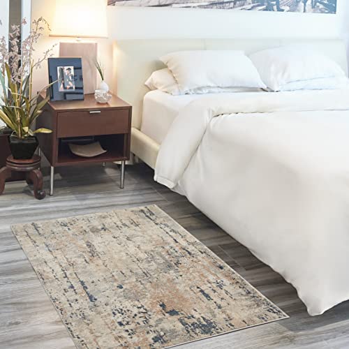 Nourison Adella Latte Area Rug Beige Gray 3 x 5 Foot