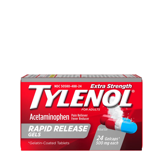 Tylenol Extra Strength Acetaminophen Rapid Release Gels, 24 Count *Exp 4/27*