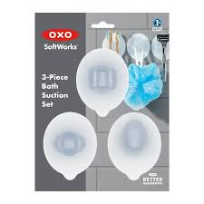 OXO 3pc Suction Bath Set : Microfiber, Machine Washable, Non-Slip Backing