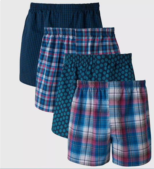 Men's Size Small Hanes Premium Stretch Woven Boxer Shorts 4pk