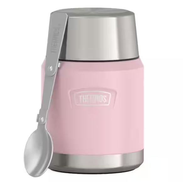 16 oz. Glacier Pink Stainless Steel Food Jar with Spoon