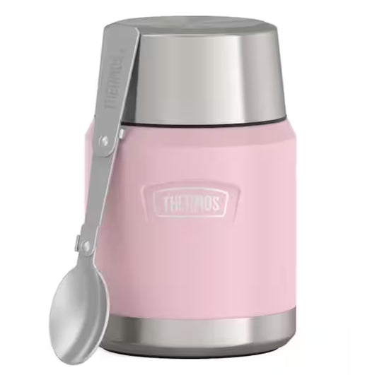 16 oz. Glacier Pink Stainless Steel Food Jar with Spoon