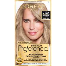 L'Oreal Paris Superior Preference Fade-Defying Color + Shine System - 6.5 Fl Oz - 7.5A Medium Ash Blonde - 1 Kit
