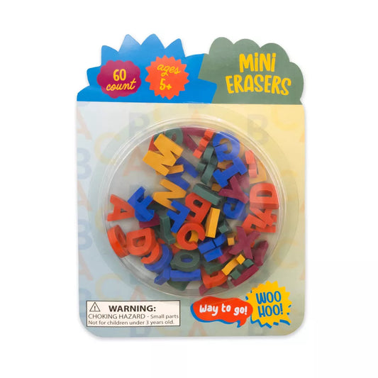 60ct Mini Erasers Letters - Bullseye's Playground