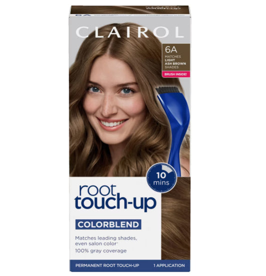 Clairol Root Touch-Up Nice'n Easy Permanent Hair Dye, 6A Light Ash Brown, Hair Color, 1 Kt
