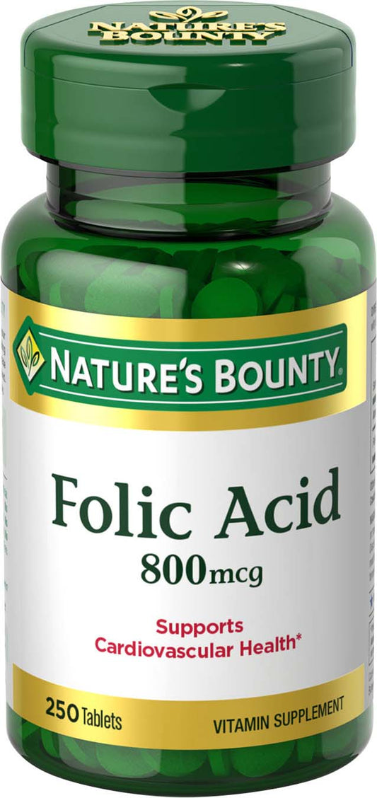 Nature's Bounty Folic Acid 800 mcg, 250 Tablets *Exp 11/28*