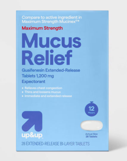 Maximum Strength Mucus Relief Tablets 28 CT- up&up *Exp 2/27*