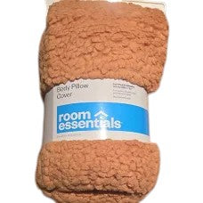 Faux Shearling Body Pillow Cover Rust - Room Essentials 20 x 50 Inch