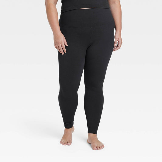 Women's 2XL Rib Seamless Leggings - All in Motion Black