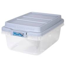 Hefty 18 qt. Storage Bin Smoke Blue Gray
