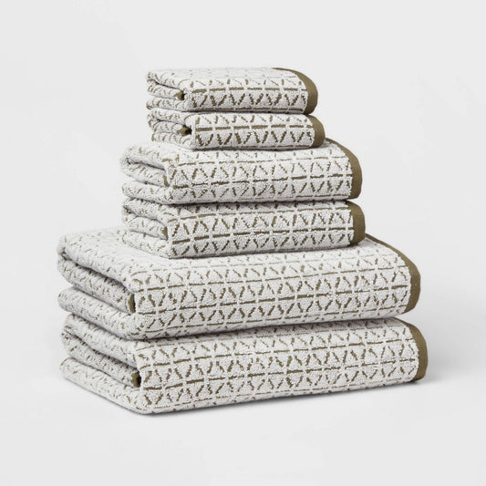 6pc Boho Bath Towels and Washcloths Set - Threshold