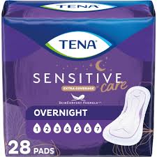 Tena Overnight Incontinence Pads For Woman Extra Coverage 28 Pads