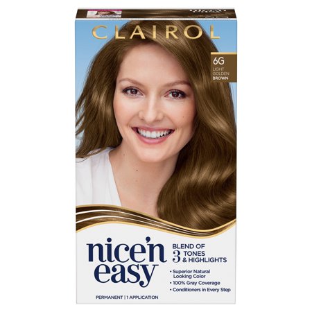 Clairol Nice'n Easy Permanent Hair Color Cream Kit - 6G Light Golden Brown