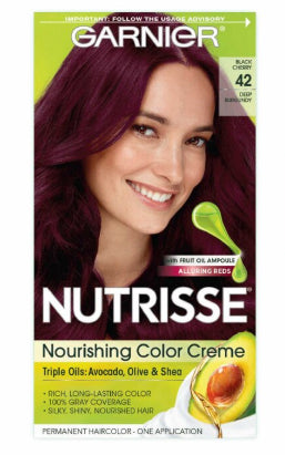 Garnier Nutrisse Nourishing Permanent Hair Color Creme, 42 Deep Burgundy
