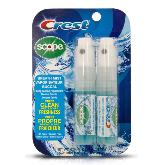 Crest Scope Long Lasting Breath Mist, Peppermint, .24 oz *Damaged Package*