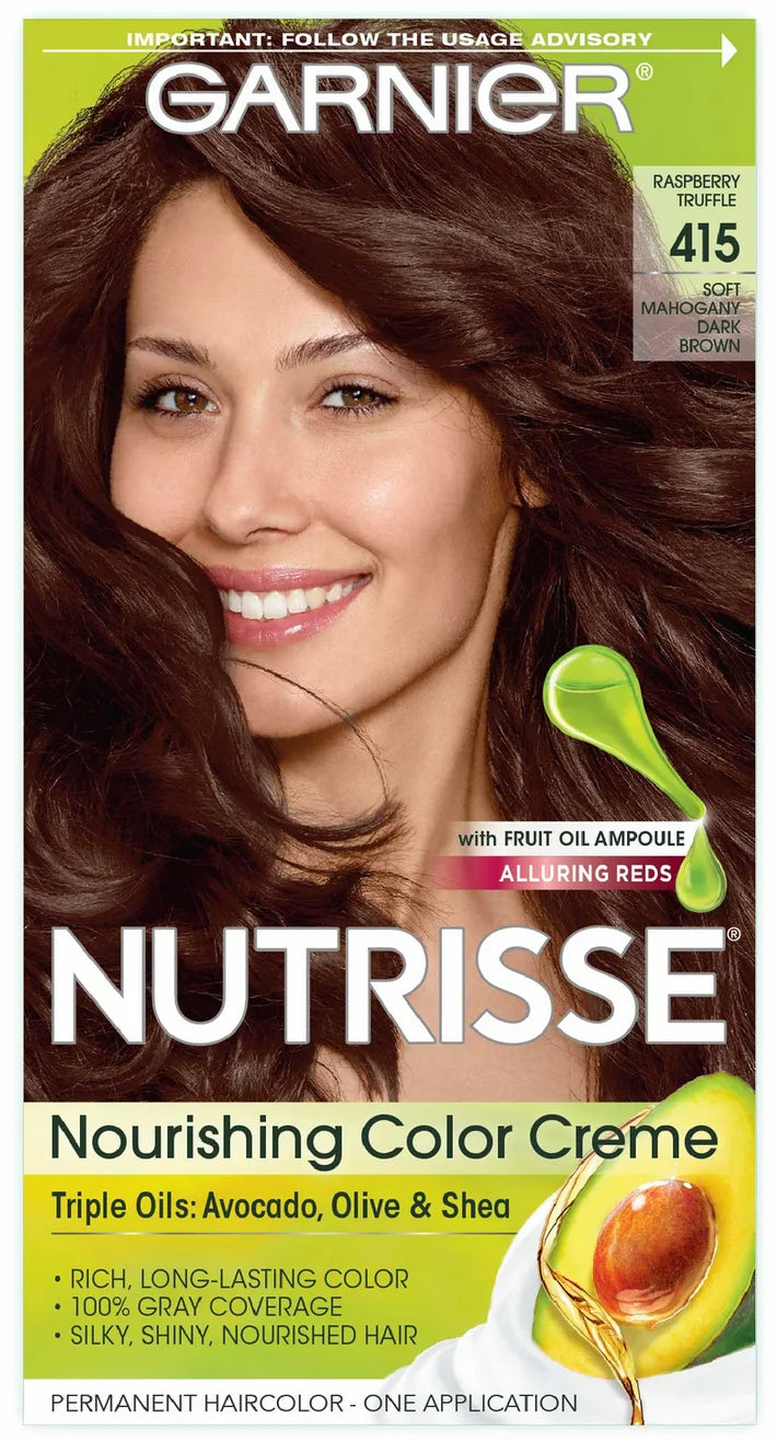 Garnier Nutrisse Nourishing Hair Color, 415 Raspberry Truffle