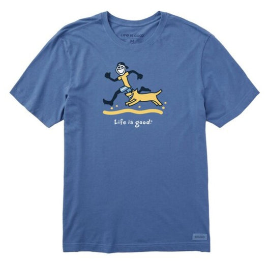 Men's M Life is Good Beach Run Tee Blue