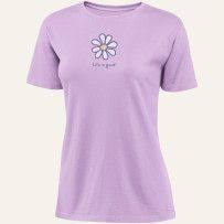 Women's S Tee Life is Good Crusher Daisy Purple