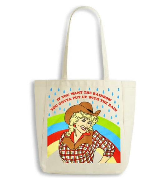 Dolly Cowgirl Rainbow Tote Bag by The Found