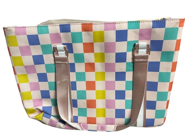 Katydid Multicolored Checkered Oversized Foldable Tote
