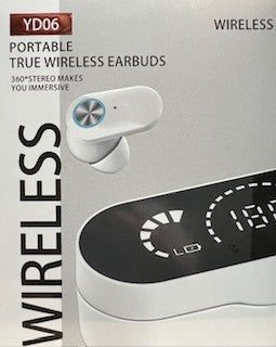 White Wireless Portable True Wireless Earbuds Bluetooth with Mic