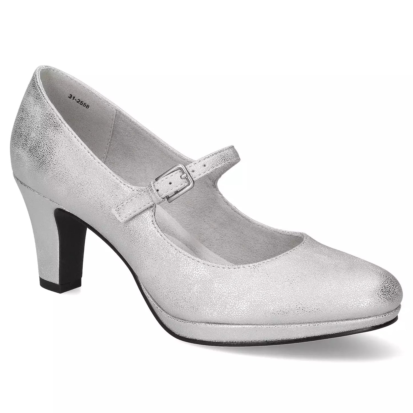 Women's 6WW - Easy Street - Zest Mary Jane Platform Pumps - Silver *Damaged Box*