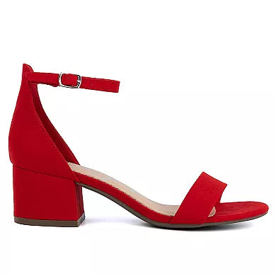 Women's 6M sugar Noelle Open Toe Dress Sandal, Red