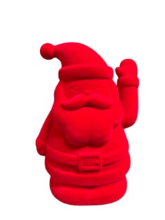 Flocked Waving Santa - Red *Very Damaged Box*