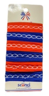 Scunci By Conair Ponytail Holders 6 Pcs Red White and U