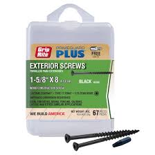 Grip-Rite PrimeGuard Plus #8 1-5/8 x 8 in. Black Exterior Screws 67 ct *Damaged Package*