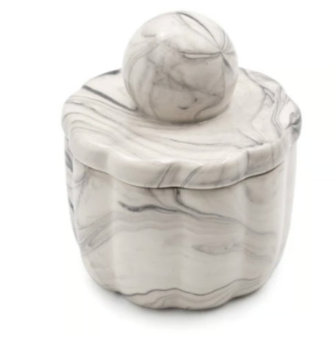 Decorative Canisters Black & White Marble