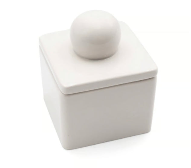 Decorative Canisters Solid Cream Ceramic