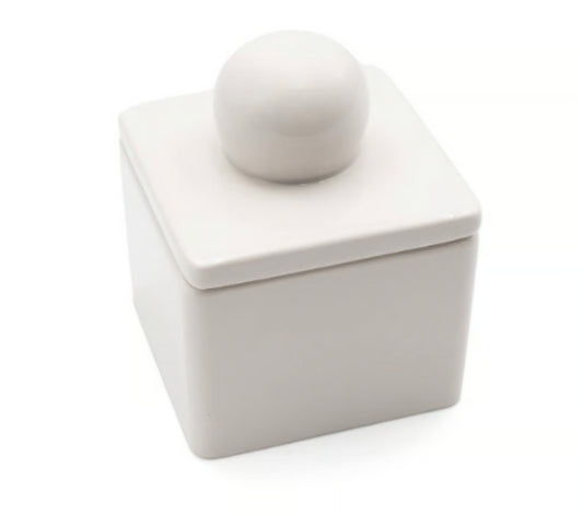 Decorative Canisters Solid Cream Ceramic