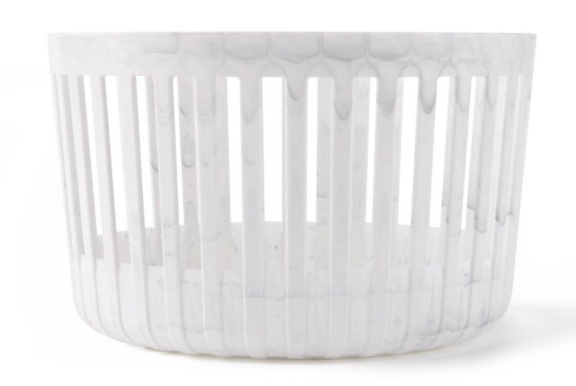 Plastic Storage Basket Medium Faux Marble